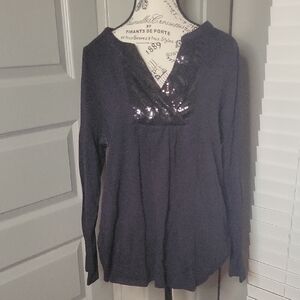 Black Sequin Women's Top